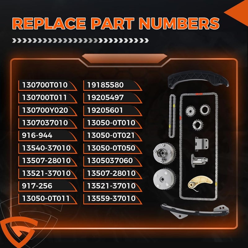 GEARCESS Timing Chain Kit Compatible with Pontiac Vibe 2009-2010 | Fit For Scion XD 2008-2009 2011-2014 | Fit For Toyota Corolla 2009-2015/Matrix 2009-2014/Prius 2011-2015, Replaces# 13050-0T021 13070-0T010 - Image 4